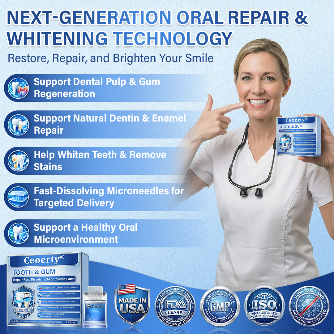Your Smile🦷Ceoerty® Tooth & Gum Repair Fast-Dissolving Microneedle Patch✨ (𝟓-𝐢𝐧-𝟏 💎 𝐑𝐞𝐛𝐮𝐢𝐥𝐝 𝐄𝐧𝐚𝐦𝐞𝐥 & 𝐃𝐞𝐧𝐭𝐢𝐧 • 𝐒𝐭𝐫𝐞𝐧𝐠𝐭𝐡𝐞𝐧 𝐆𝐮𝐦𝐬 • 𝐄𝐫𝐚𝐝𝐢𝐜𝐚𝐭𝐞 𝐓𝐚𝐫𝐭𝐚𝐫 & 𝐎𝐝𝐨𝐫 • 𝐖𝐡𝐢𝐭𝐞𝐧𝐢𝐧𝐠 • 𝐒𝐭𝐨𝐩 𝐓𝐨𝐨𝐭𝐡 𝐒𝐞𝐧𝐬𝐢𝐭𝐢𝐯𝐢𝐭𝐲) (Copy)