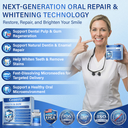 Your Smile🦷Ceoerty® Tooth & Gum Repair Fast-Dissolving Microneedle Patch✨ (𝟓-𝐢𝐧-𝟏 💎 𝐑𝐞𝐛𝐮𝐢𝐥𝐝 𝐄𝐧𝐚𝐦𝐞𝐥 & 𝐃𝐞𝐧𝐭𝐢𝐧 • 𝐒𝐭𝐫𝐞𝐧𝐠𝐭𝐡𝐞𝐧 𝐆𝐮𝐦𝐬 • 𝐄𝐫𝐚𝐝𝐢𝐜𝐚𝐭𝐞 𝐓𝐚𝐫𝐭𝐚𝐫 & 𝐎𝐝𝐨𝐫 • 𝐖𝐡𝐢𝐭𝐞𝐧𝐢𝐧𝐠 • 𝐒𝐭𝐨𝐩 𝐓𝐨𝐨𝐭𝐡 𝐒𝐞𝐧𝐬𝐢𝐭𝐢𝐯𝐢𝐭𝐲) (Copy)