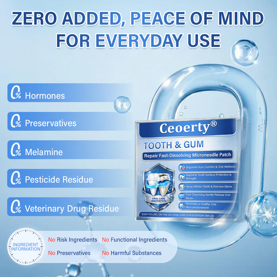 Your Smile🦷Ceoerty® Tooth & Gum Repair Fast-Dissolving Microneedle Patch✨ (𝟓-𝐢𝐧-𝟏 💎 𝐑𝐞𝐛𝐮𝐢𝐥𝐝 𝐄𝐧𝐚𝐦𝐞𝐥 & 𝐃𝐞𝐧𝐭𝐢𝐧 • 𝐒𝐭𝐫𝐞𝐧𝐠𝐭𝐡𝐞𝐧 𝐆𝐮𝐦𝐬 • 𝐄𝐫𝐚𝐝𝐢𝐜𝐚𝐭𝐞 𝐓𝐚𝐫𝐭𝐚𝐫 & 𝐎𝐝𝐨𝐫 • 𝐖𝐡𝐢𝐭𝐞𝐧𝐢𝐧𝐠 • 𝐒𝐭𝐨𝐩 𝐓𝐨𝐨𝐭𝐡 𝐒𝐞𝐧𝐬𝐢𝐭𝐢𝐯𝐢𝐭𝐲) (Copy)