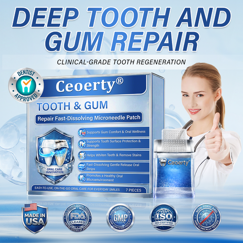 Your Smile🦷Ceoerty® Tooth & Gum Repair Fast-Dissolving Microneedle Patch✨ (𝟓-𝐢𝐧-𝟏 💎 𝐑𝐞𝐛𝐮𝐢𝐥𝐝 𝐄𝐧𝐚𝐦𝐞𝐥 & 𝐃𝐞𝐧𝐭𝐢𝐧 • 𝐒𝐭𝐫𝐞𝐧𝐠𝐭𝐡𝐞𝐧 𝐆𝐮𝐦𝐬 • 𝐄𝐫𝐚𝐝𝐢𝐜𝐚𝐭𝐞 𝐓𝐚𝐫𝐭𝐚𝐫 & 𝐎𝐝𝐨𝐫 • 𝐖𝐡𝐢𝐭𝐞𝐧𝐢𝐧𝐠 • 𝐒𝐭𝐨𝐩 𝐓𝐨𝐨𝐭𝐡 𝐒𝐞𝐧𝐬𝐢𝐭𝐢𝐯𝐢𝐭𝐲) (Copy)